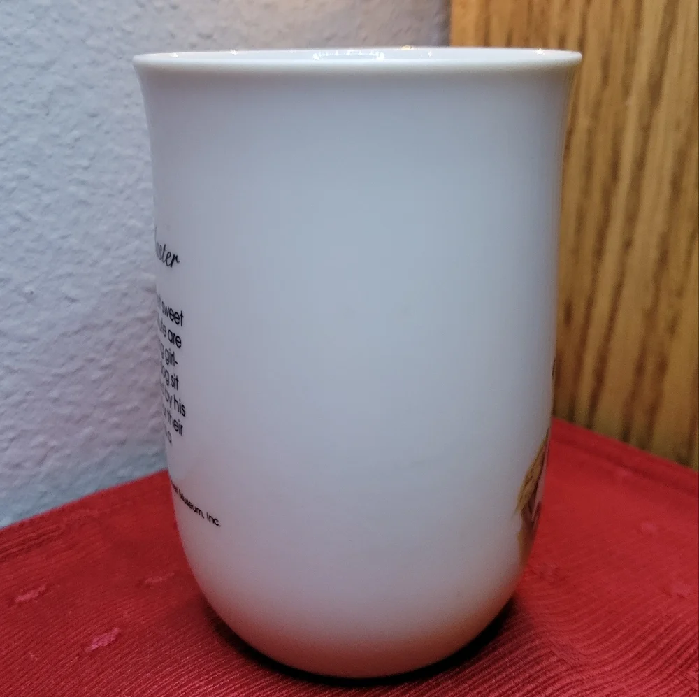 1 Vtg '82 Norman Rockwell Museum Cup Boy Girlfriend Puppy Music Master Gold Trim